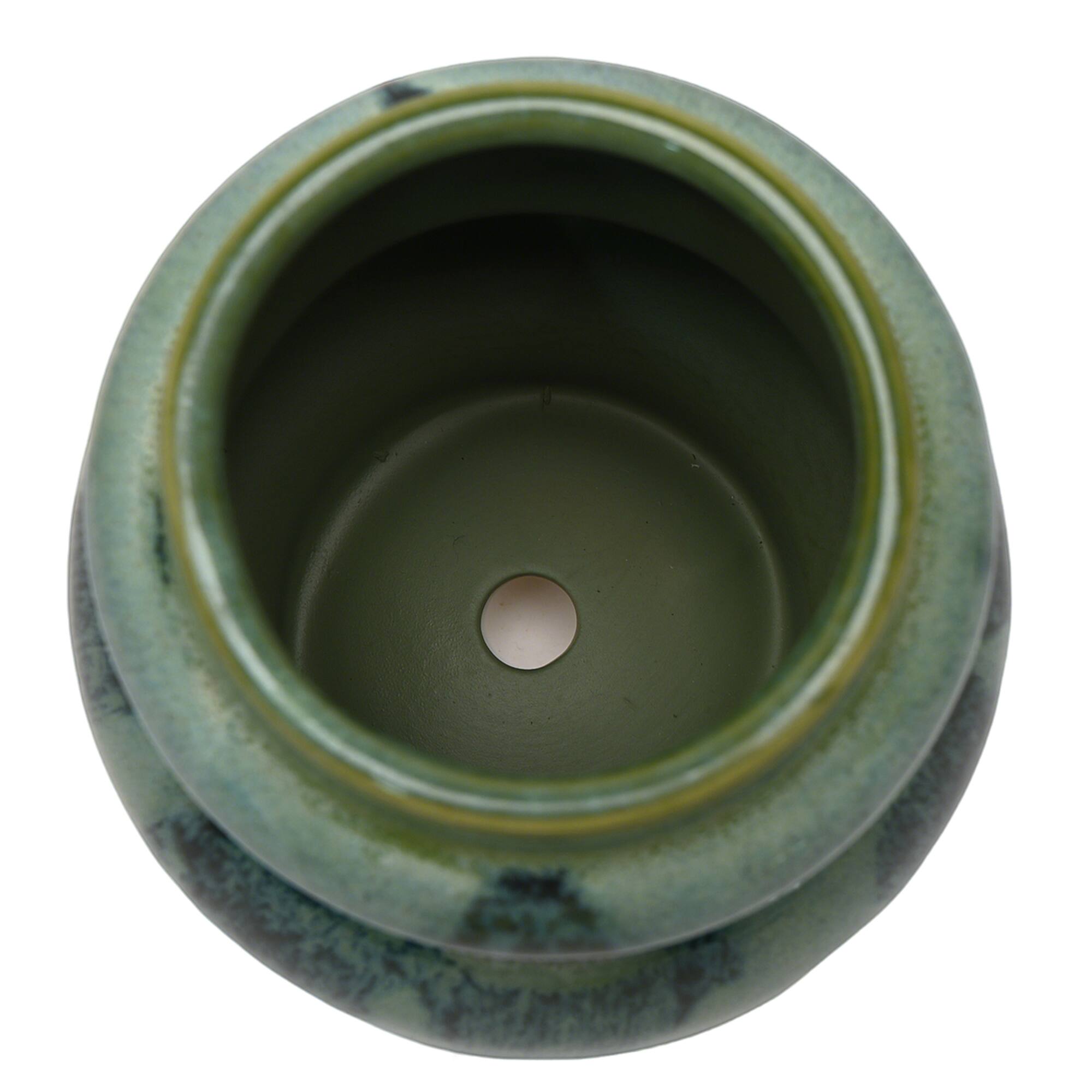 6.25" Green & Blue Ceramic Pot by Ashland®